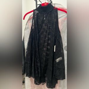 Free People Black Lace Top Sleeveless Tunic